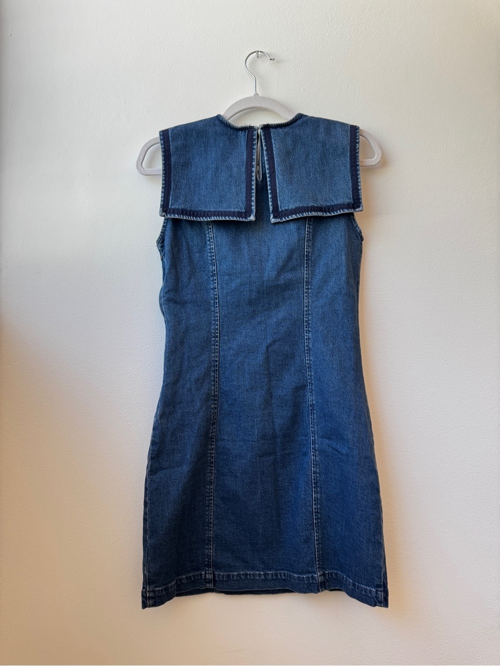Gap × DÔEN Denim Sailor Mini Dress NEW - Picture 6 of 11